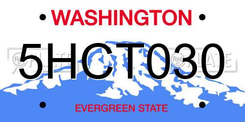 5HCT030 Washington License Plate