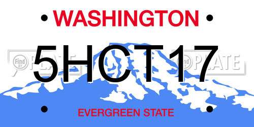 5HCT17 Washington License Plate