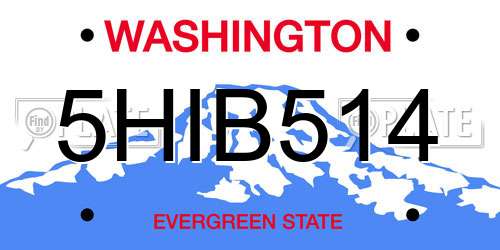 5HIB514 Washington License Plate