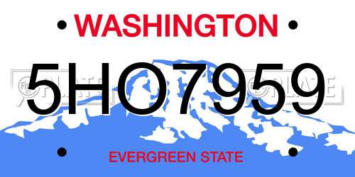 5HO7959 Washington License Plate