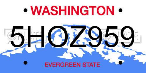5HOZ959 Washington License Plate