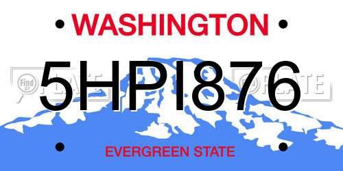 5HPI876 Washington License Plate