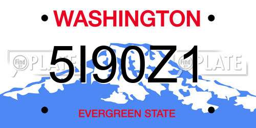 5I90Z1 Washington License Plate