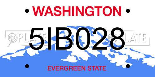 5IB028 Washington License Plate