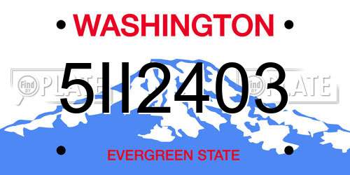 5II2403 Washington License Plate