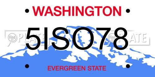 5ISO78 Washington License Plate