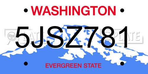 5JSZ781 Washington License Plate