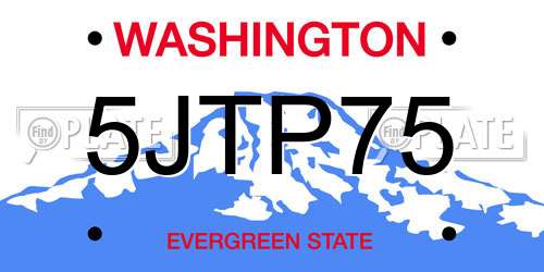 5JTP75 Washington License Plate