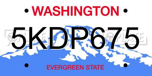 5KDP675 Washington License Plate