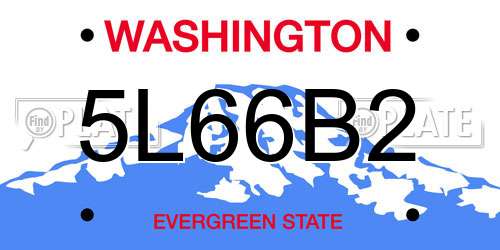 5L66B2 Washington License Plate