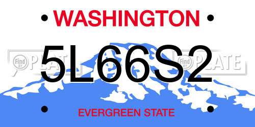 5L66S2 Washington License Plate