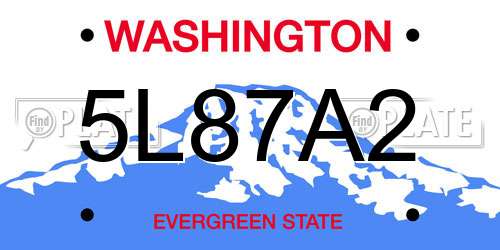 5L87A2 Washington License Plate