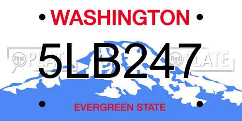 5LB247 Washington License Plate