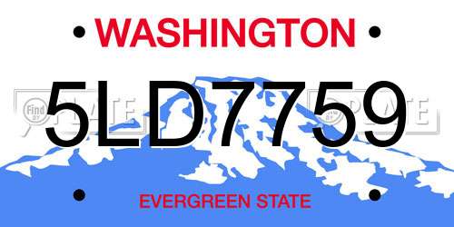 5LD7759 Washington License Plate