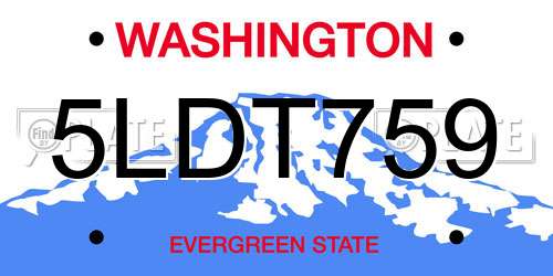5LDT759 Washington License Plate