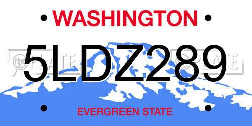 5LDZ289 Washington License Plate