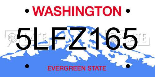 5LFZ165 Washington License Plate