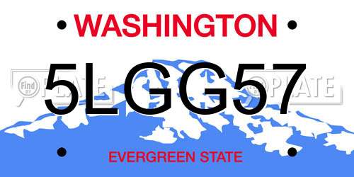 5LGG57 Washington License Plate