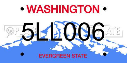 5LL006 Washington License Plate