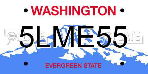 5LME55 Washington License Plate