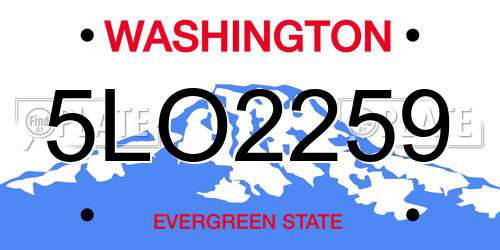 5LO2259 Washington License Plate