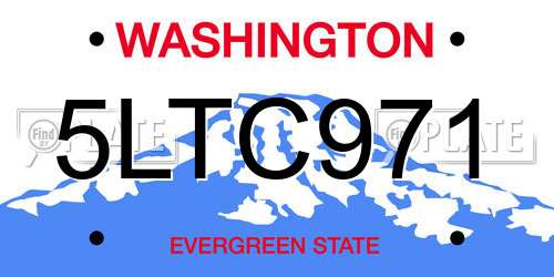 5LTC971 Washington License Plate