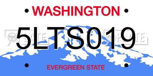 5LTS019 Washington License Plate
