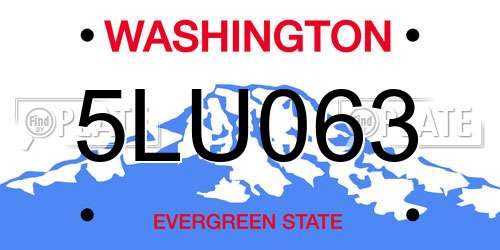 5LU063 Washington License Plate