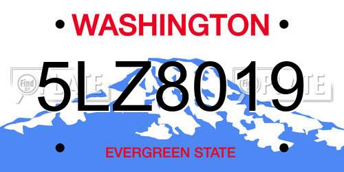 5LZ8019 Washington License Plate