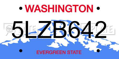 5LZB642 Washington License Plate