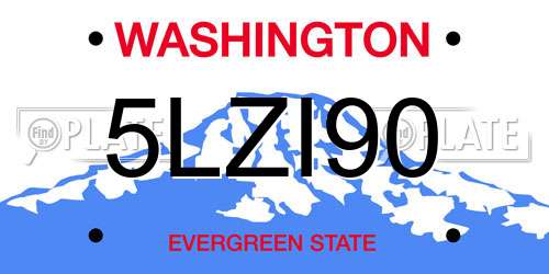 5LZI90 Washington License Plate