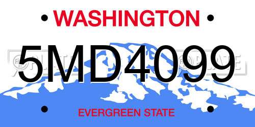 5MD4099 Washington License Plate