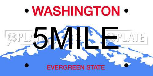 5MILE Washington License Plate