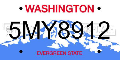 5MY8912 Washington License Plate