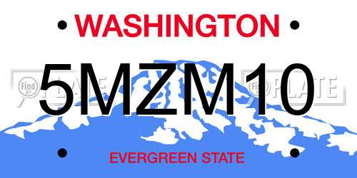 5MZM10 Washington License Plate
