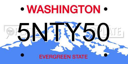 5NTY50 Washington License Plate