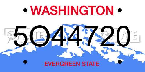5O44720 Washington License Plate