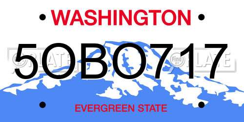 5OBO717 Washington License Plate