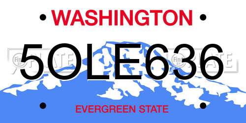 5OLE636 Washington License Plate