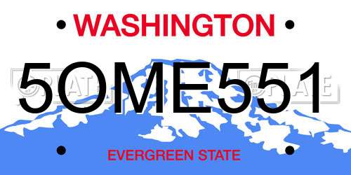 5OME551 Washington License Plate