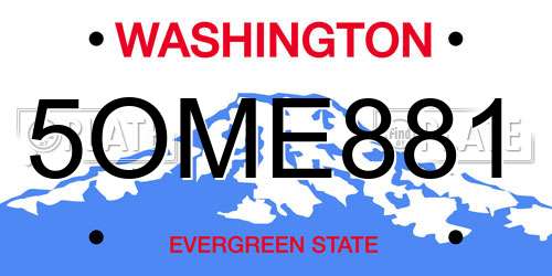 5OME881 Washington License Plate