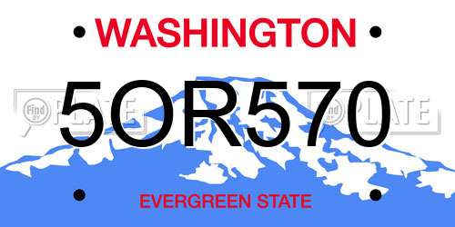 5OR570 Washington License Plate