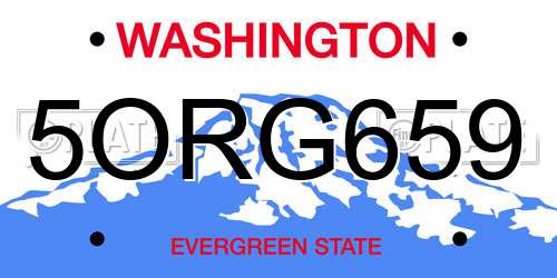 5ORG659 Washington License Plate