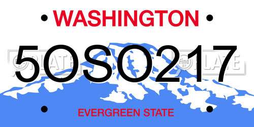 5OSO217 Washington License Plate