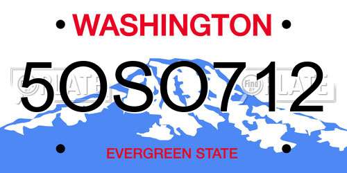 5OSO712 Washington License Plate