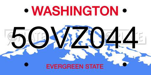 5OVZ044 Washington License Plate