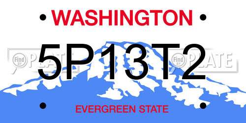 5P13T2 Washington License Plate