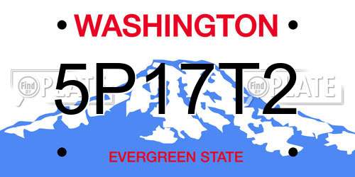 5P17T2 Washington License Plate