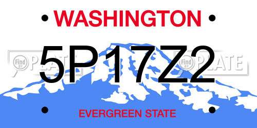 5P17Z2 Washington License Plate