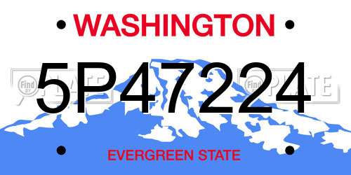 5P47224 Washington License Plate